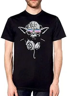 Buy Black Short Sleeve Yoda Inspired Master Records DJ T-shirt Size L Large • 1.50£