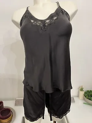 Buy Marie Jo Cami & Short Silk Pyjamas Set Grey Size XL BNWT RRP £125 • 75£