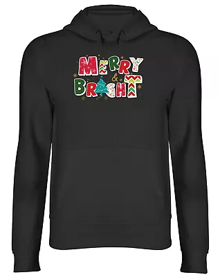 Buy Christmas Xmas Hoodie Mens Womens Merry & Bright Festive Top Gift • 17.99£
