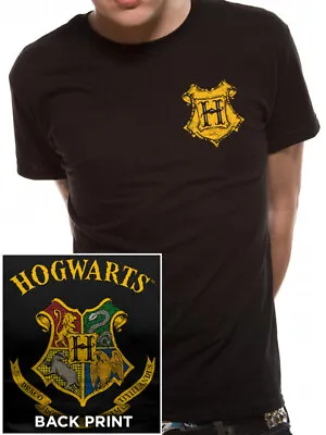 Buy Harry Potter Unisex Black Hogwarts Crest T-Shirt Ladies Mens Official Large • 7.95£
