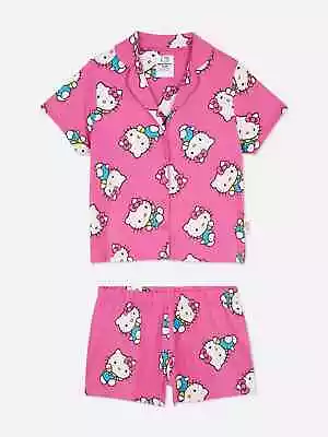 Buy Hello Kitty 50th Anniversary Pink Boyfriend Pyjamas-Shirt Top & Shorts - UK 4-22 • 22.99£