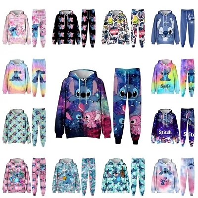 Buy Kids Adult Lilo Stitch Casual Hoodies Sweatshirt Trouser Tracksuit Outfits • 22.88£