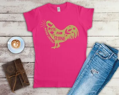 Buy Rise And Shine Mother Cluckers Ladies Fitted T Shirt Sizes Small-2XL • 12.49£