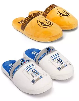 Buy Star Wars Slippers Mens Yoda Jedi OR R2D2 Slip On House Shoes Loafers • 16.95£