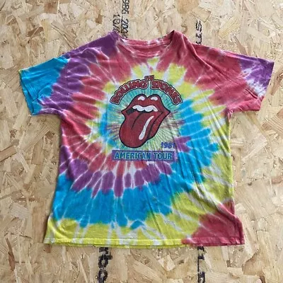 Buy The Rolling Stones T Shirt Tie Dye Large L Mens American Tour 1981 Music Graphic • 8.99£