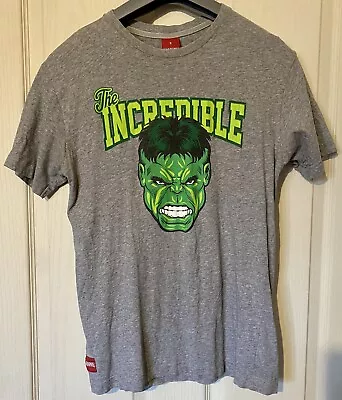 Buy Mens Addict X Marvel Incredible Hulk Grey Graphic T-shirt Size Small • 14£