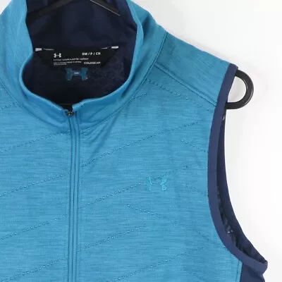 Buy Under Armour Cold Gear Vest Gilet Womens S Blue Full Zip Jacket Active Reactor • 18.95£