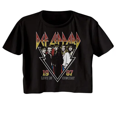 Buy Def Leppard Live In Concert 1987 Women's Crop Top T Shirt Heavy Metal Band Merch • 24.15£