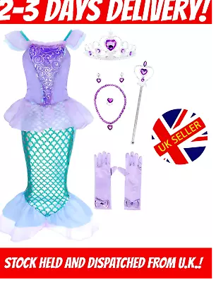Buy Little Mermaid Dress-up & Accesories Included Costume Dress Girls Disney Ariel • 10.99£