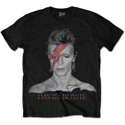 Buy David Bowie T-Shirt Aladdin Sane Official New Black • 14.95£