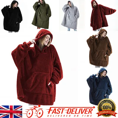 Buy Hoodie Blanket Adult Oversized Sweatshirt Winter Fleece Big Hooded Ultra Plush • 9.49£