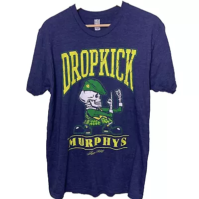 Buy Dropkick Murphys T-shirt Mens Medium Blue Y2K Band Irish Punk Rock Tee Bayside • 18.96£