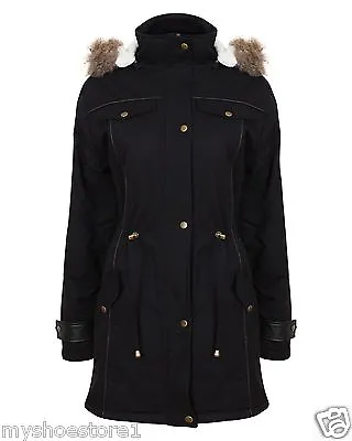 Buy New Ladies Womens Girls Jacket Hooded Winter Top Parker Parka Coat Plus Size • 44.99£