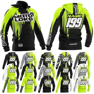 Buy Yellow Customised Sublimated Hoodie (Kids) Motocross Motorsport Mx Name And Numb • 54.99£
