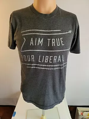 Buy GBH 50/50 Shirt By American Apparel Womens Size S Gray SS Aim True Pour Liberal • 21.22£