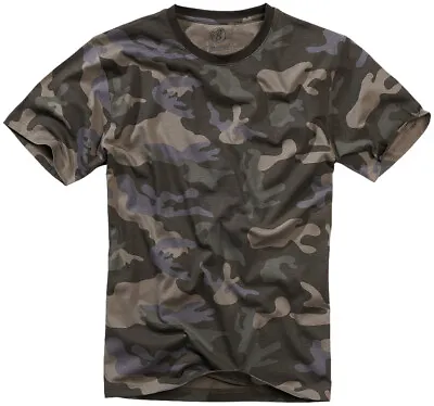 Buy Brandit T-shirt Men's Cotton Gym Crewneck Straight Cut Short Sleeve Dark Camo • 13.95£