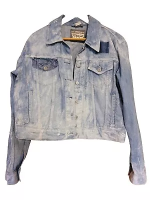 Buy Levis Womens Silver Tag Size XL Jean Jacket Distressed Destroyed Trucker Rare • 18.46£