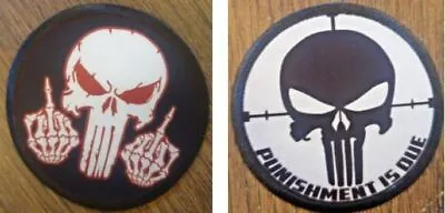 Buy The Punisher Skull Middle Finger Screwyou Superhero FILM MOVIE SEW IRON ON PATCH • 5.99£