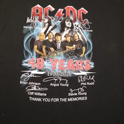 Buy NEW AC/DC 48 YEARS CONCERT T SHIRT Mens L Brian Johnson Angus Young Bon Scott • 13.25£