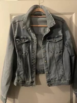 Buy Florence And Fred Women’s Light Blue Stretchy And Soft Denim Jacket Size 20 • 7.99£