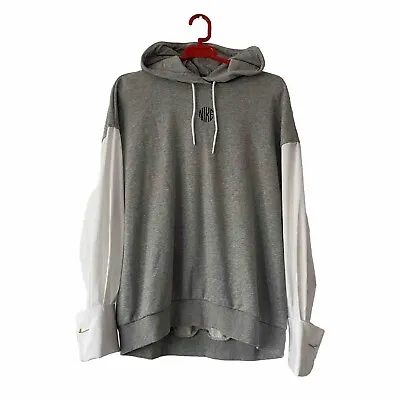 Buy Nike Icon Clash Hoodie / Shirt Hybrid Sweatshirt Size Small Grey White Gold Top • 29.99£