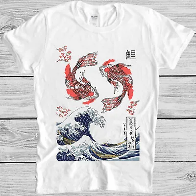 Buy Yin Yang The Great Wave Off Koi Fish Gift Meme Gift Top Unisex Tee T Shirt M1091 • 6.35£