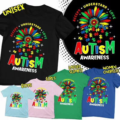 Buy Accept Understand Autism Awareness Mens Womens Boys Girls T-Shirts-Tee-Top-AD • 9.99£