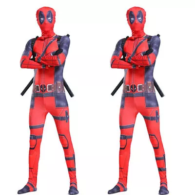 Buy Adult Deadpool Cosplay Clothes Jumpsuit Mask Sword X-Back Belt Complete Outfits • 32.82£