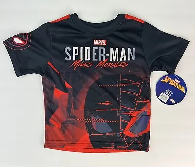 Buy Marvel Spider-Man Miles MoralesT Shirt Boy Size 4 • 5.66£