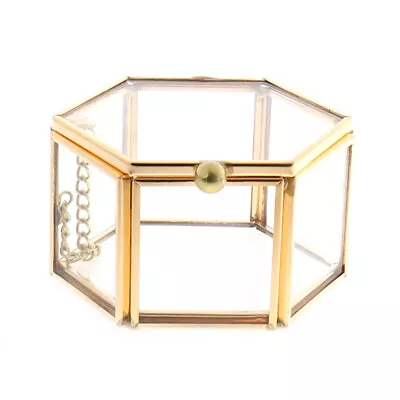 Buy Geometrical Glass Jewelry Box Jewelry Organize Holder Ring Box Jewelry StorY D❤6 • 8.58£
