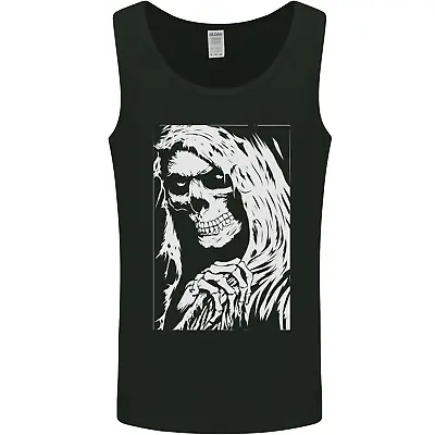 Buy The Grim Reaper Death Skull Biker Heavy Metal Mens Vest Tank Top • 9.99£