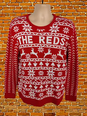 Buy Mens Fanwear Liverpool Fc Football Large Red Knitted Christmas Jumper Pullover • 16.99£