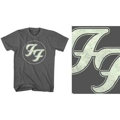 Buy Officially Licensed Foo Fighters Logo In Circle Charcoal T Shirt Foo Fighters • 14.50£