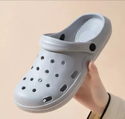 Buy Grey Crogs Waterproof Women's/Men's Big Toe Croc Sandals Beach Slippers UK8-42 • 19.90£
