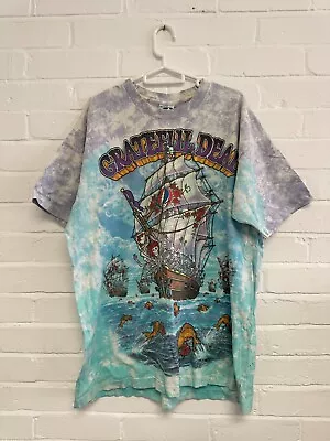 Buy Original Vintage Grateful Dead 'Ship Of Fools' Tour T-Shirt [Liquid Blue / 1993] • 21£