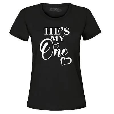 Buy He's My One Couples Matching Valentine Women's T-Shirt Love Heart Shirts • 14.08£