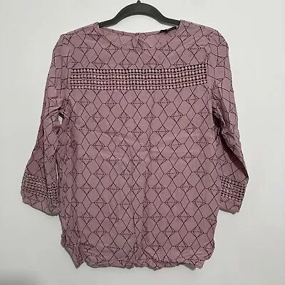 Buy Next Pink Viscose T-Shirt Size 8 3/4 Sleeve • 8£