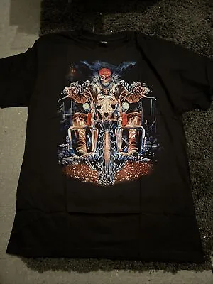 Buy Roman Ticism Skeleton Skull Ghost Rider Motorbike T-Shirt  Size XXL • 25£