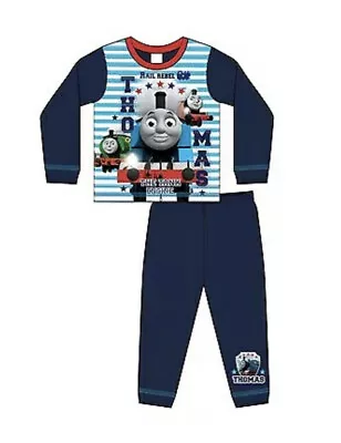Buy Thomas The Tank Pyjama Set Kids 4-5 Years 100% Cotton Costume Train Top Trous • 9.90£