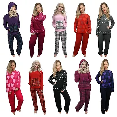 Buy Womens Thermal Pyjama Sets Soft Warm Fleece Winter PJS Nightwear Ladies 2 Piece • 18.95£