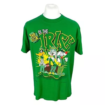 Buy Vintage T Shirt Bugs Bunny Warner Bros 1993 Large Green Graphic Vintage Tee • 35£