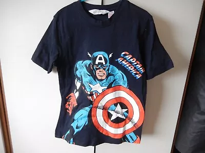 Buy Boy's Blue Captain America Marvel T Shirt 6-8 Years • 2.99£