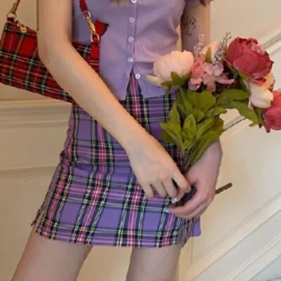 Buy Women's Sweet Girl School Plaid Mini Skirt Pleated Style S 2XL Multiple Shades • 12.80£