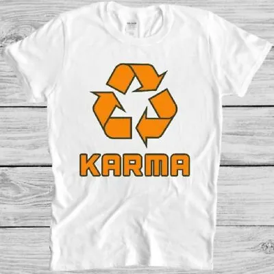 Buy Karma Tshirt Recycle Symbol Good Karma Comes Around Buddha Vintage Yoga Tee M15 • 6.35£