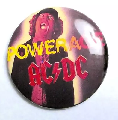 Buy AC/DC Angus Young POWERAGE 1983 Button Jacket Pin Pinback 1.25  Copyright Pin • 13.23£