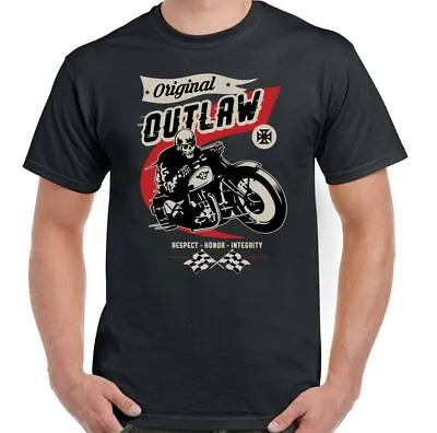 Buy Biker T-Shirt Motorbike Motorcycle Original Outlaw Mens Bike Indian Cafe Racer • 8.99£
