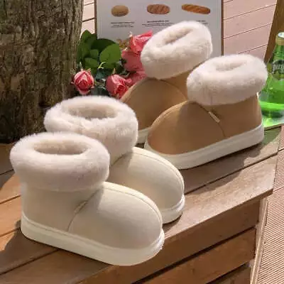 Buy Thick Sole Cotton Slippers For Women Winter Warm Plush Shoes Couples Indoor Home • 15.99£