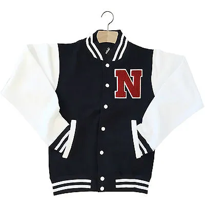 Buy Varsity Baseball Jacket Unisex Personalised With Genuine Us College Letter N • 39.95£