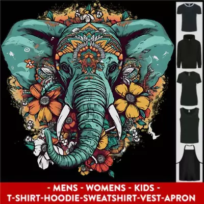 Buy Floral Tribal Elephant Mens Womens Kids Unisex • 17.99£