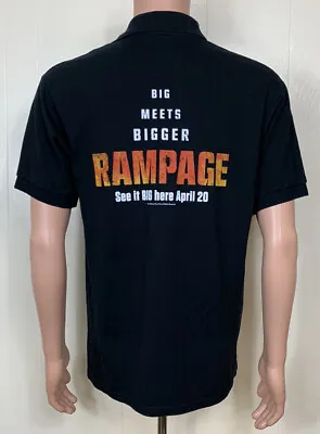 Buy RAMPAGE Cinemark 2018 The Rock Movie Theater Promo Polo Shirt Mens Medium • 20.16£